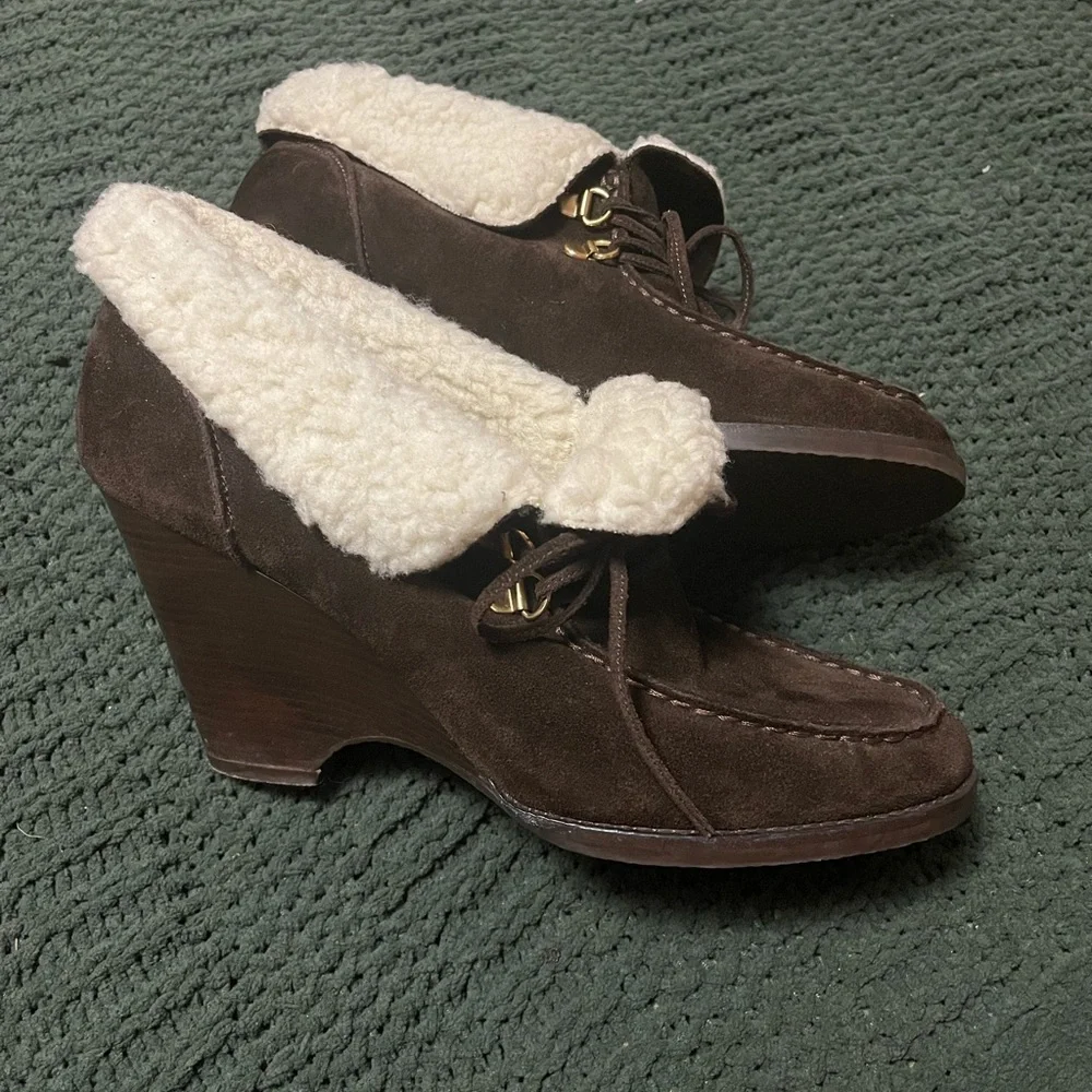 Michael Kors Fur-lined Wedged Heeled Boots - Picture 11 of 11